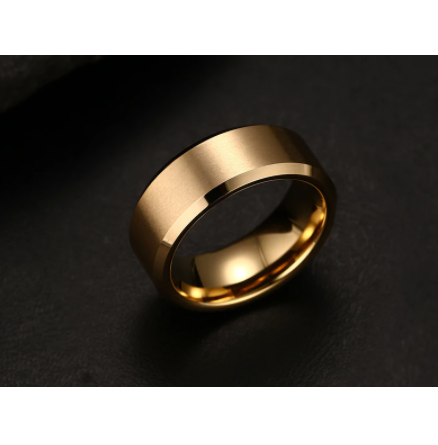 Flat Brushed Tungsten 8mm Ring