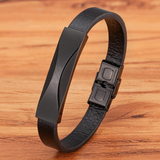 Geometric Design Men's Leather Bracelet