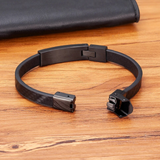 Geometric Design Men's Leather Bracelet