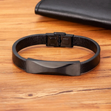Geometric Design Men's Leather Bracelet