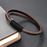 Thin Braid and Flat Leather Bracelet