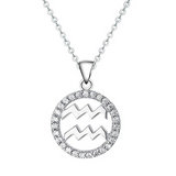 Halo CZ Zodiac Sign Necklace
