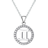 Halo CZ Zodiac Sign Necklace