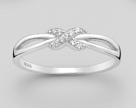 CZ Center Infinity Open Weave Ring