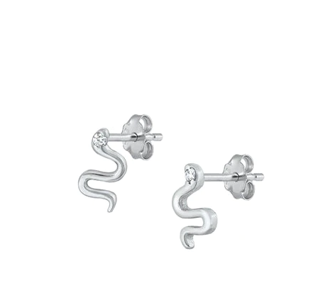 CZ Snake Stud Earrings