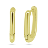 Gold Plated Silver Oval Hoop Earrings