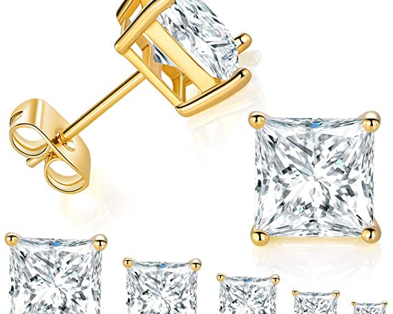 Premium Square CZ Stud Earrings