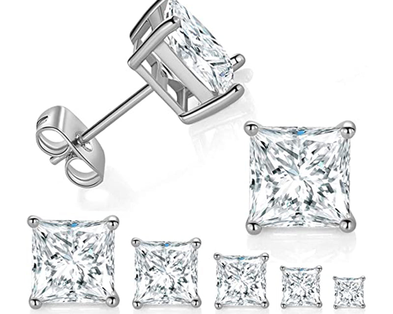 Premium Square CZ Stud Earrings
