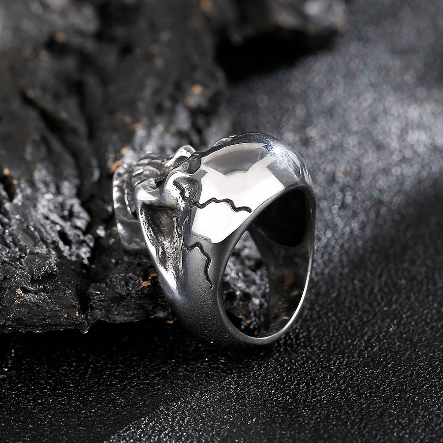 Oxidized Skull Ring