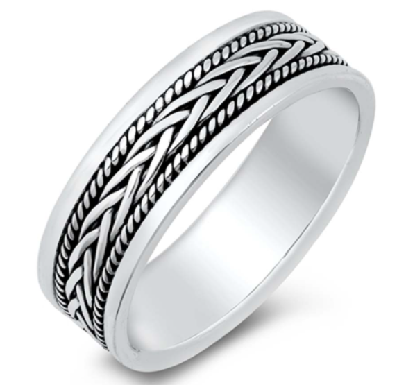 Sterling Silver Braided Ring Band