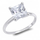 9mm CZ Square Solitaire Ring