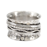 Silver Mix Texture Meditation Ring