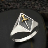 Diamond Shaped Sword Signet Ring