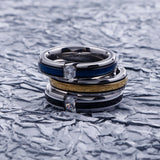 Tensioned CZ Two-Tone Ring