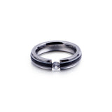 Tensioned CZ Two-Tone Ring