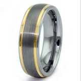 Flat Tungsten Two-Tone Ring