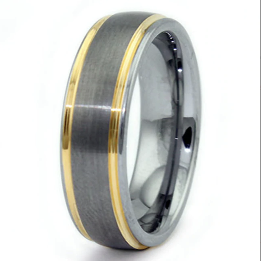 Tungsten Two-Tone 5mm Ring