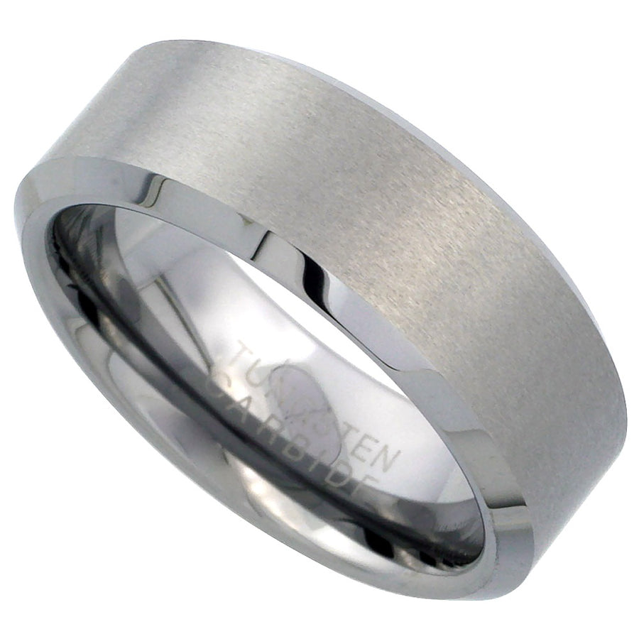 Tungsten Brushed Flat 8mm Ring-discontinued