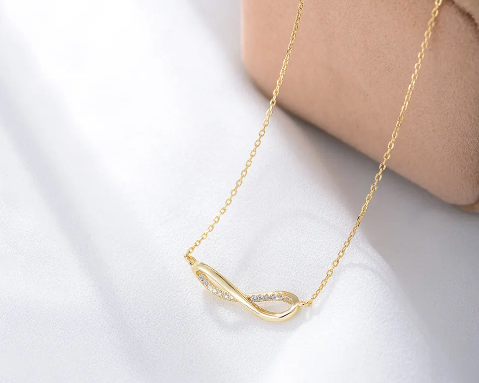 CZ Twist Infinity Necklace