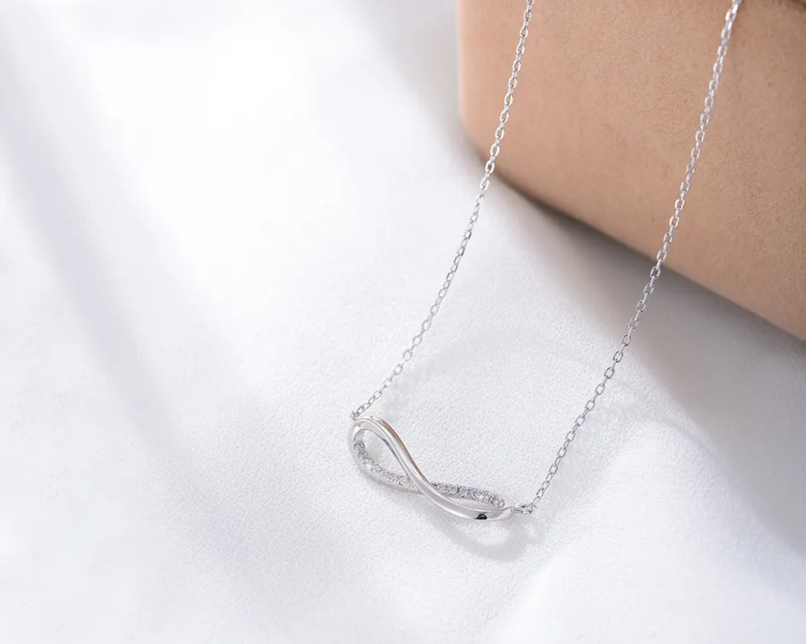 CZ Twist Infinity Necklace