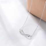 CZ Twist Infinity Necklace