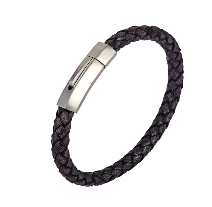 Vintage Leather Braid Thin Bracelet