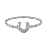CZ Lucky Horseshoe Ring