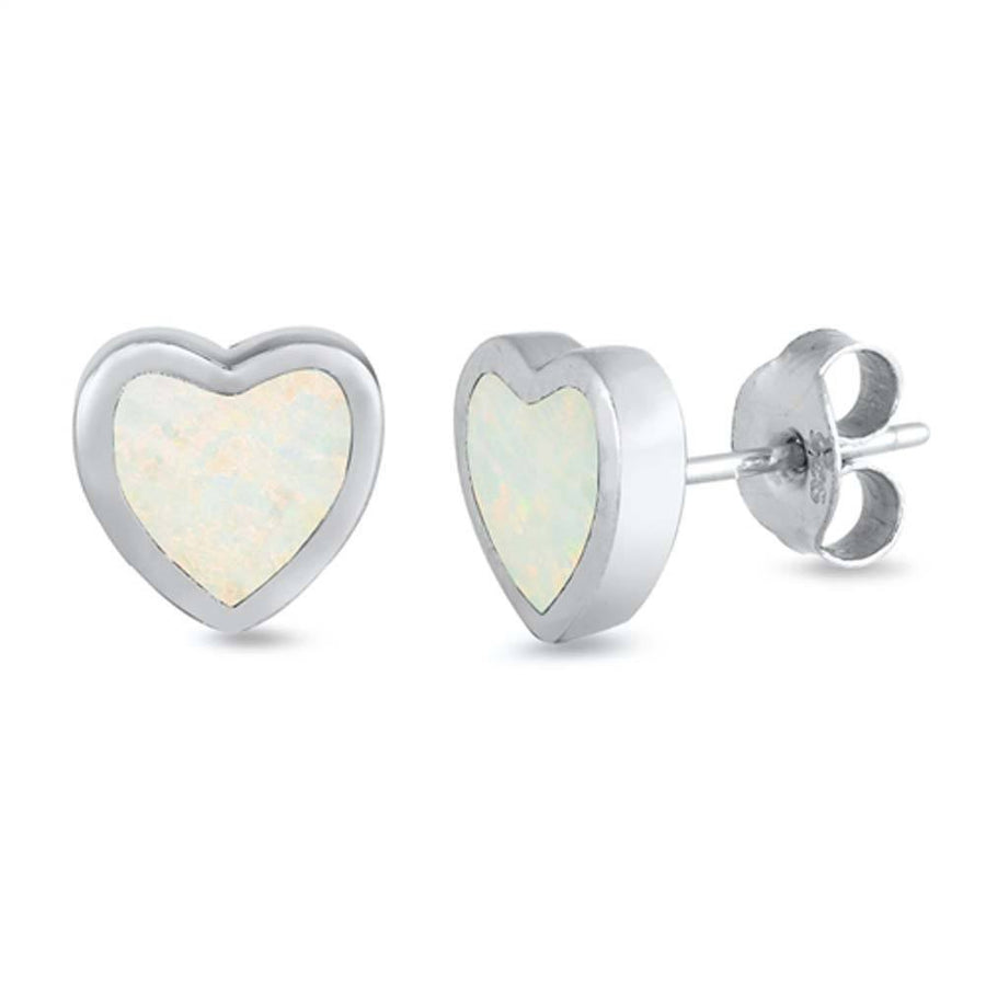 Heart Opal Stud Earrings