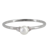 Thin Pearl Solitaire Ring