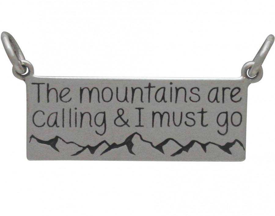 "The Mountains are Calling" Rectangle Necklace
