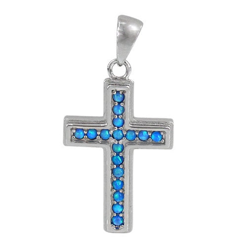 Opal Center Cross Necklace
