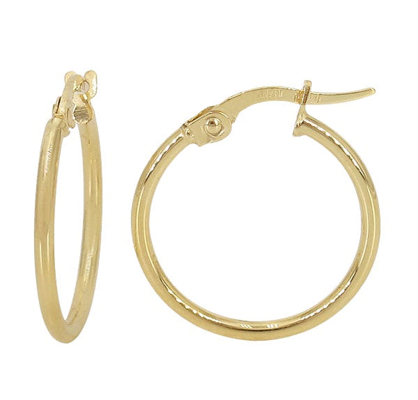 10KT Gold Hoops with Latch Backs