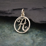 Circle Script Initial Necklace