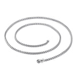 Silver stainless steel spiga mens chain