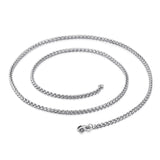 Silver stainless steel spiga mens chain