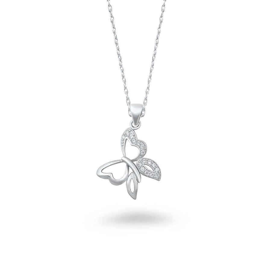 Side Angled Butterfly Necklace