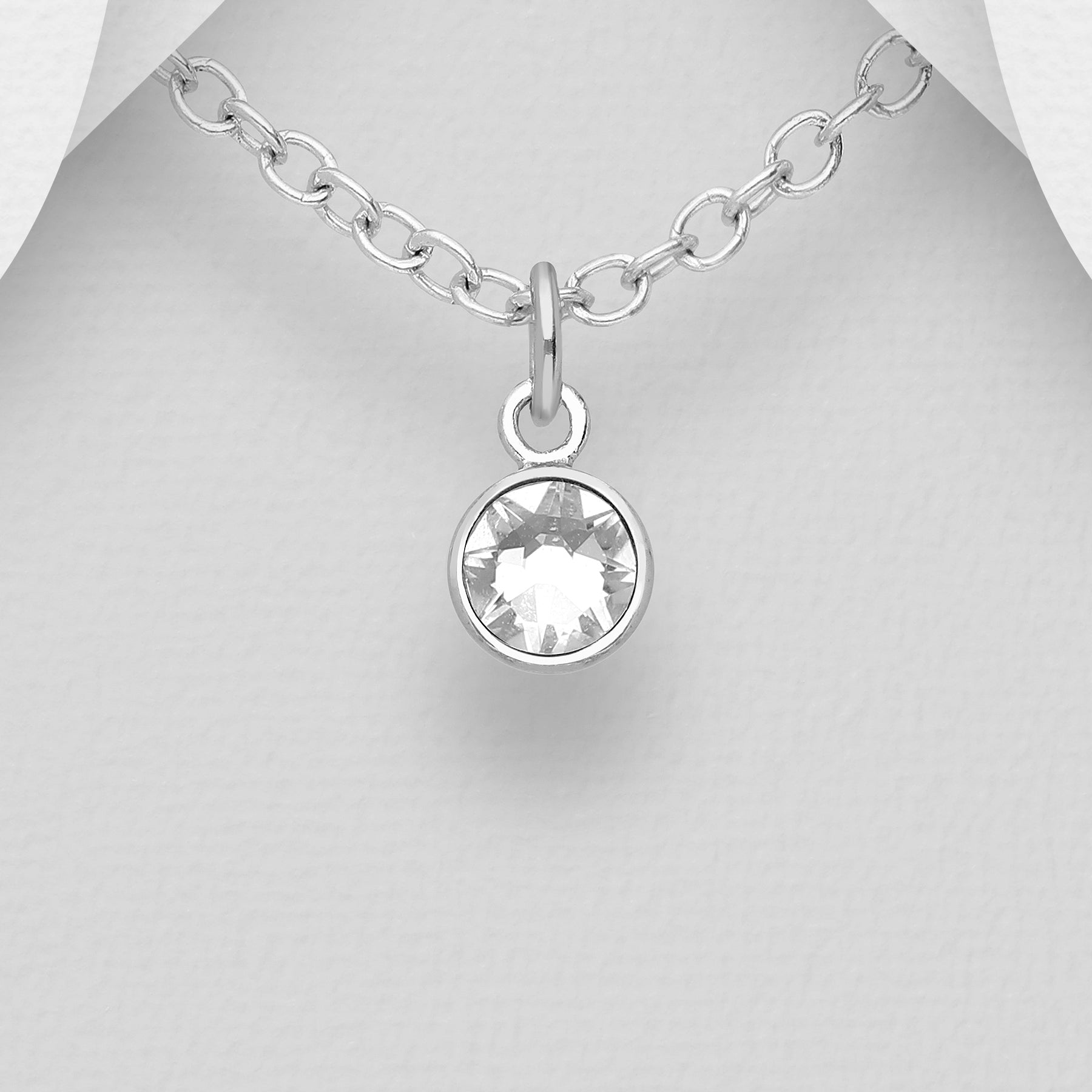 Small Swarovski Round Birthstone Necklace