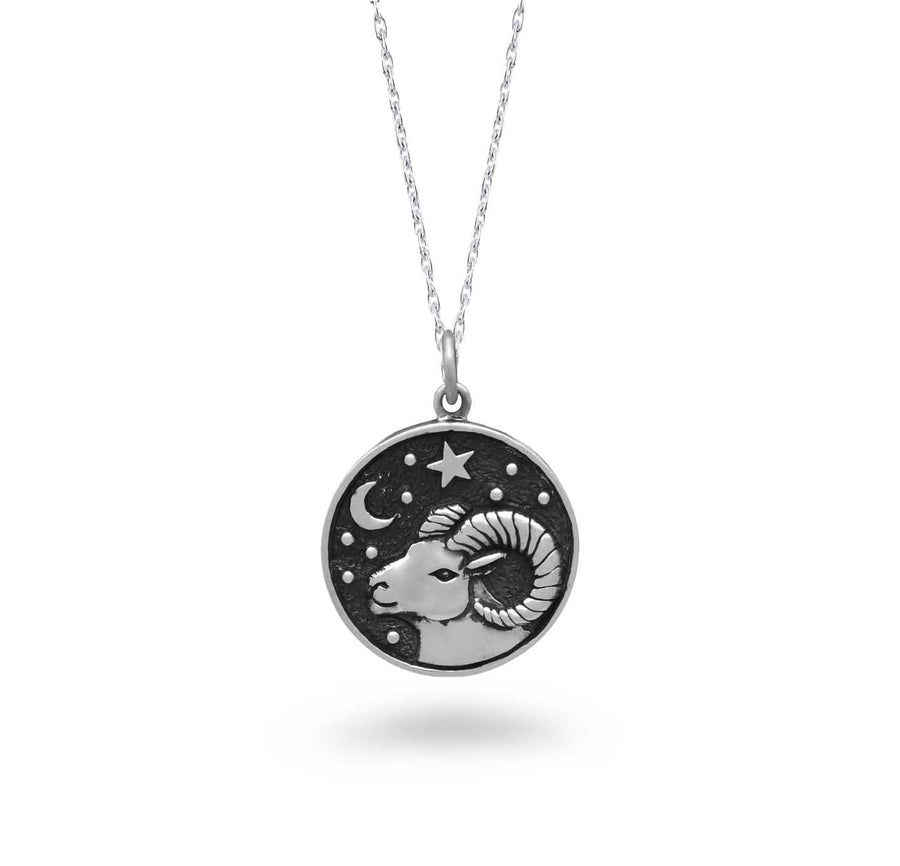 Aries Double-Sided Coin Zodiac Necklace