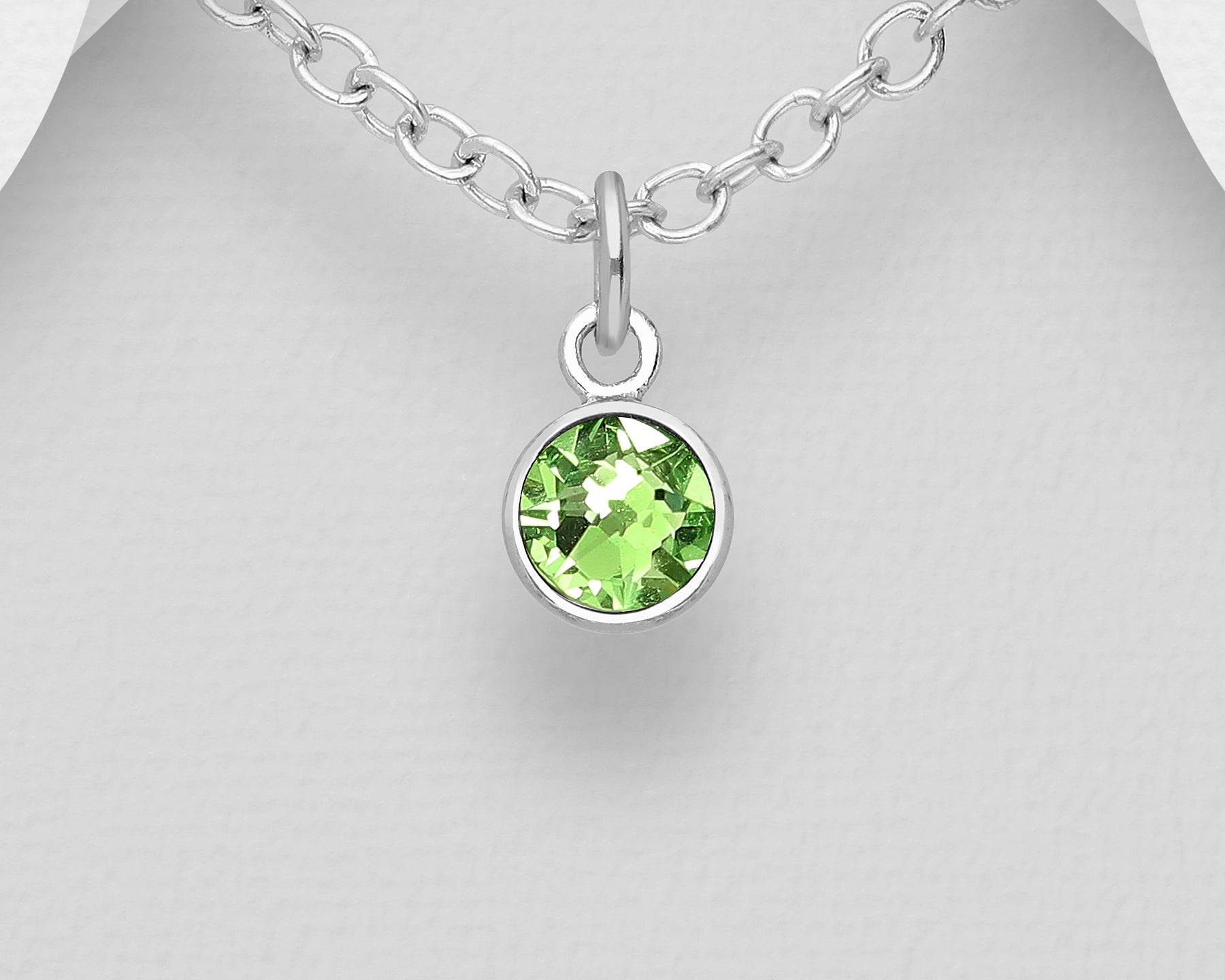 Small Swarovski Round Birthstone Necklace