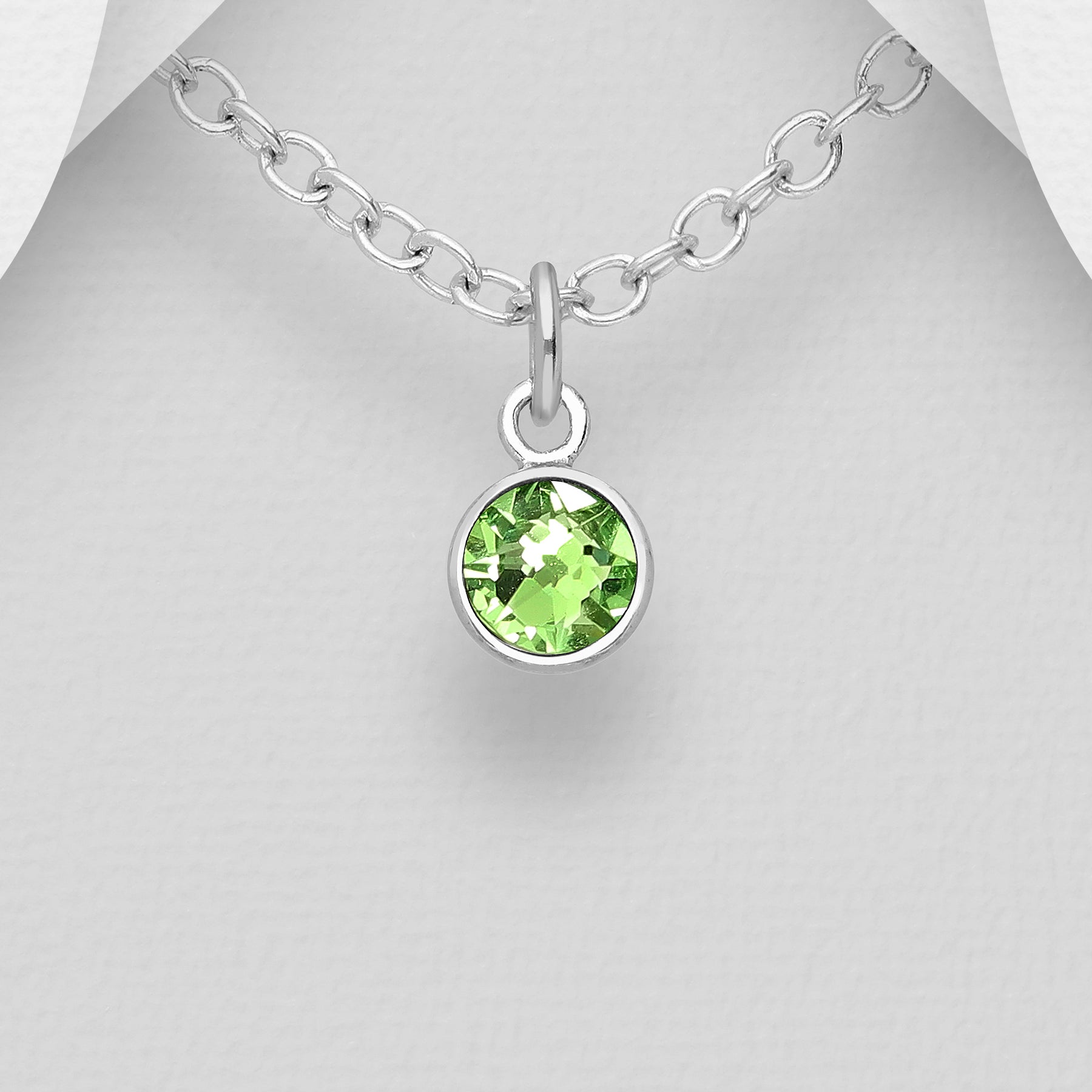Small Swarovski Round Birthstone Necklace