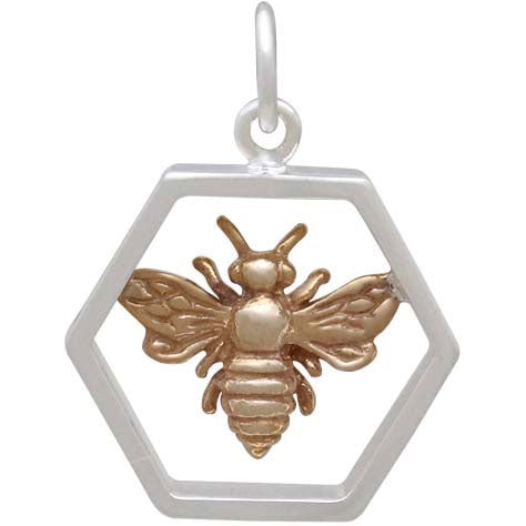 Open Hexagon Bee Necklace