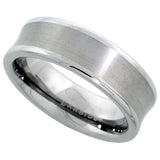 Brushed Concaved Men's Ring