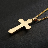 Layered Stainless Steel Cross Necklace