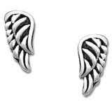 Small Oxidized Angel Wing Earrings