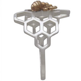 Honeycomb Ring with Bronze Bee