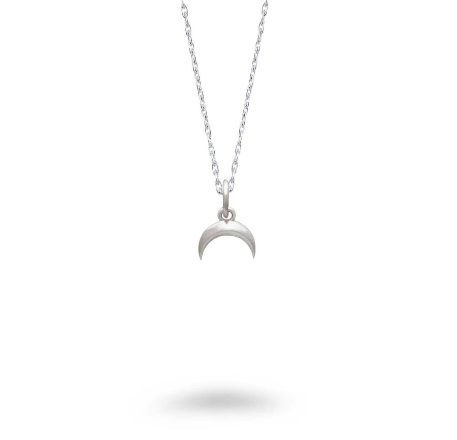 Beveled Crescent Moon Necklace