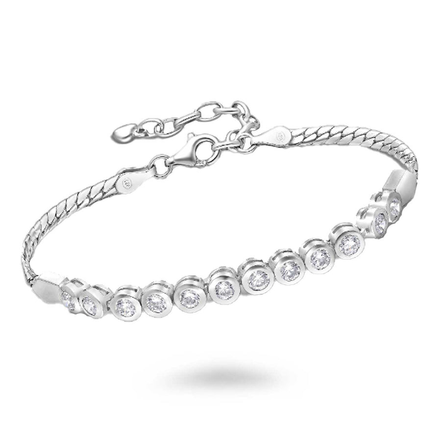 Natural 1 Carat Round Diamond Half Tennis Half Bangle Bracelet – ASSAY