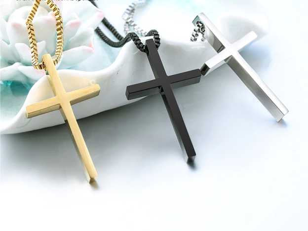 Stainless Steel Slider Cross Necklace