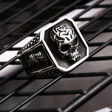 Skull and Falcon Signet Ring