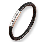 Thin Leather Bracelet Black Clasp